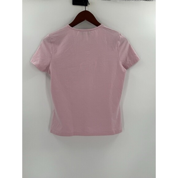 ST John Sport Essentials Marie Gray Easy Wear Pink Tee Size Small USA Made - Picture 2 of 10
